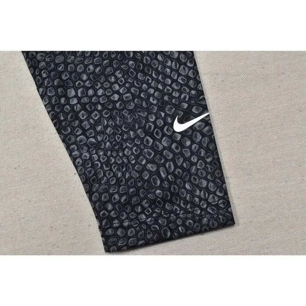 Nike Dri-FIT Women Size Small Black Snake Skin Pebble Print High Waisted Workout